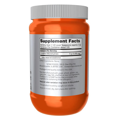 NOW Foods Creatine Monohydrate Powder 21.2 oz – Mass Building & Energy Production