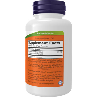 NOW Foods Dandelion Root 500 mg - Herbal Supplement | 100 Veg Capsules