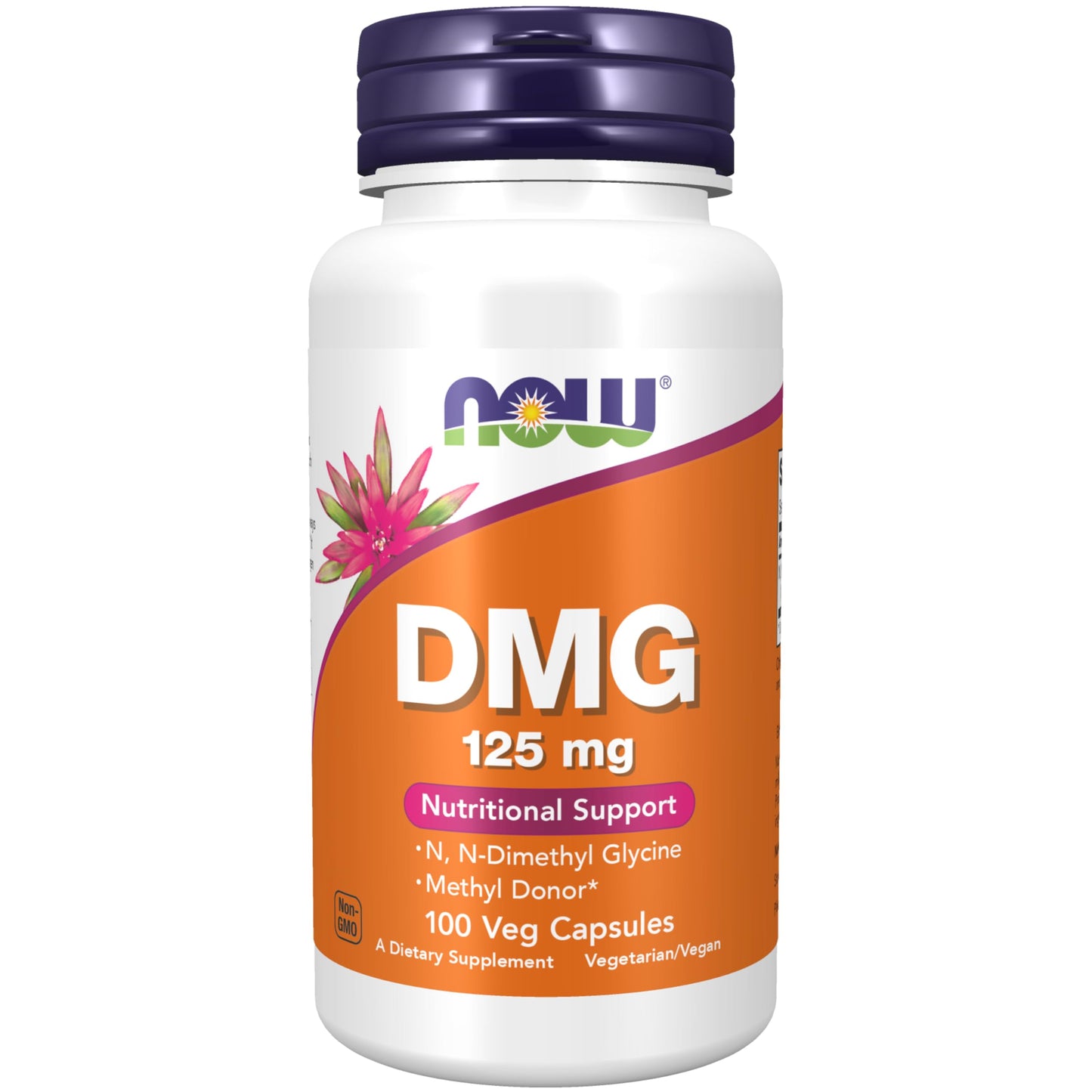 NOW Foods Supplements, DMG (N-Dimethyl Glycine) 125 mg, Nutritional Support, 100 Veg Capsules