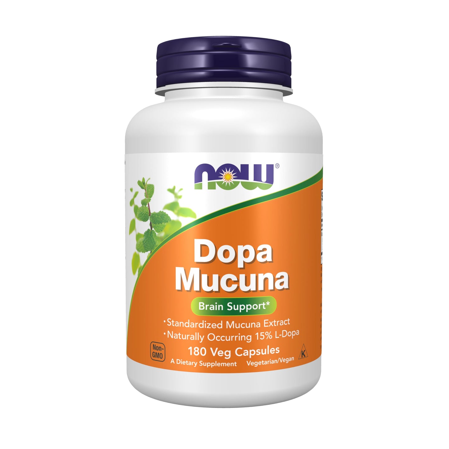 NOW Foods Dopa Mucuna 15% L-Dopa, 180 Veg Capsules | Standardized Mucuna Extract