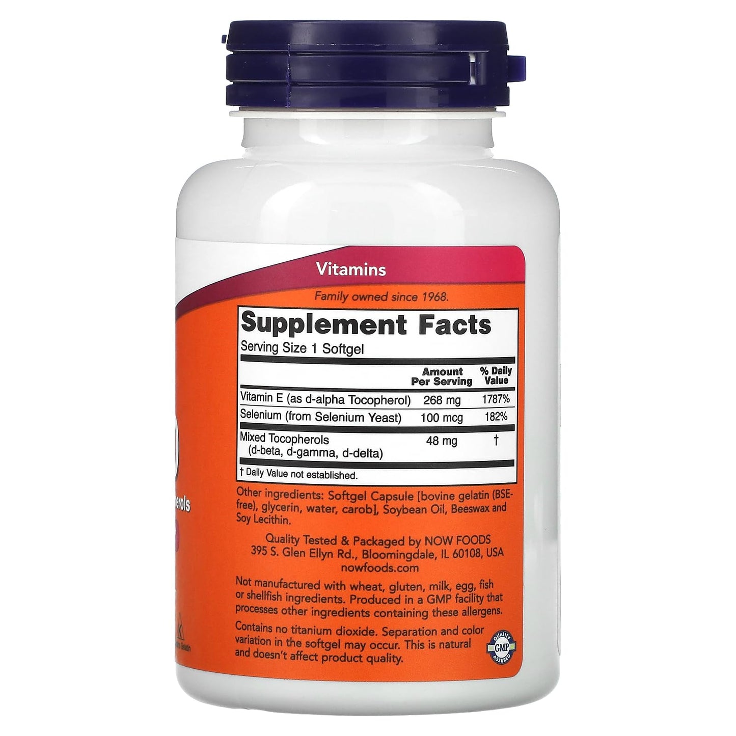 Now Foods E-400 D-Alpha with Mixed Tocopherols – 400 IU Vitamin E, 100 Softgels