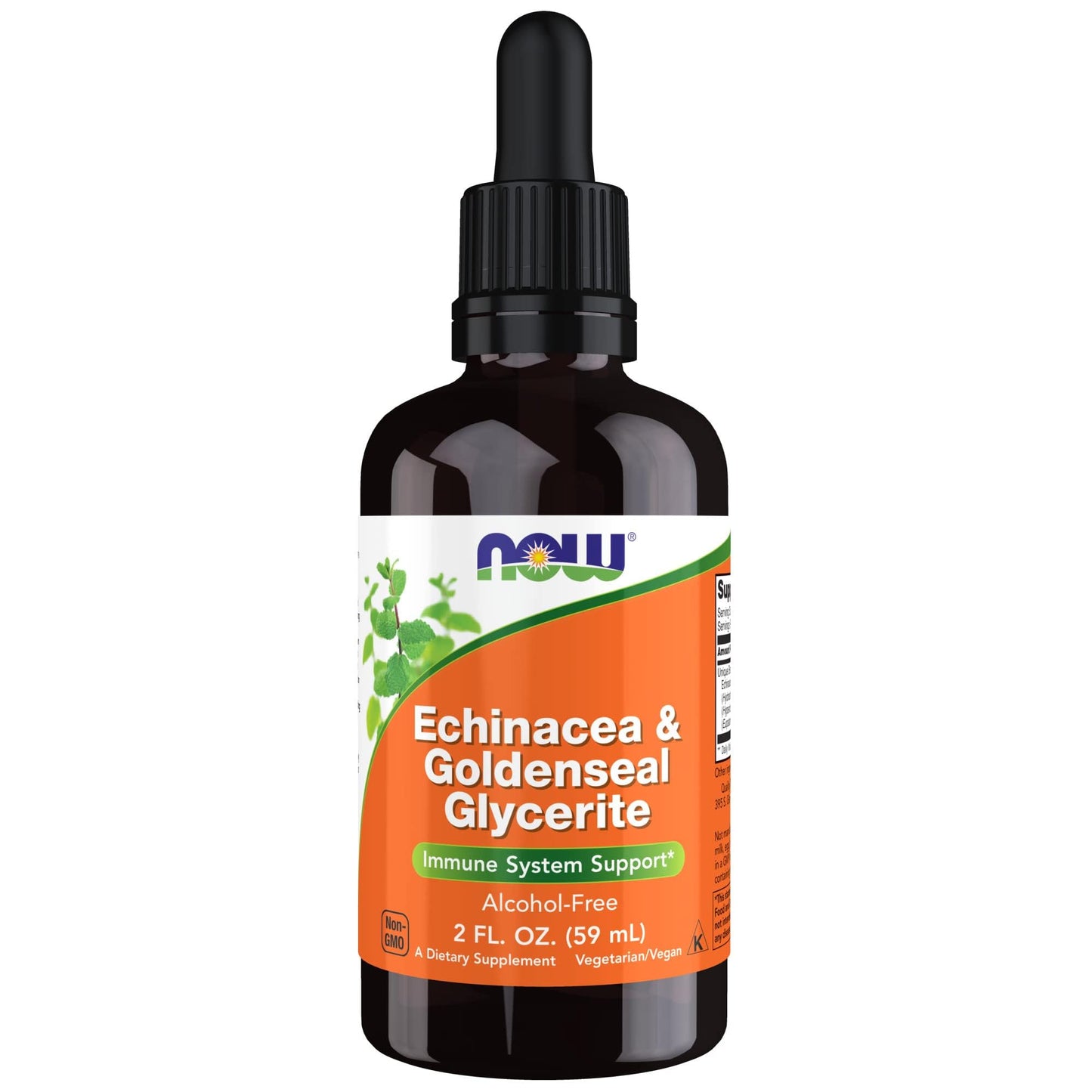 NOW Foods Echinacea & Goldenseal Glycerite with Dropper – Immune Support, 2-Ounce