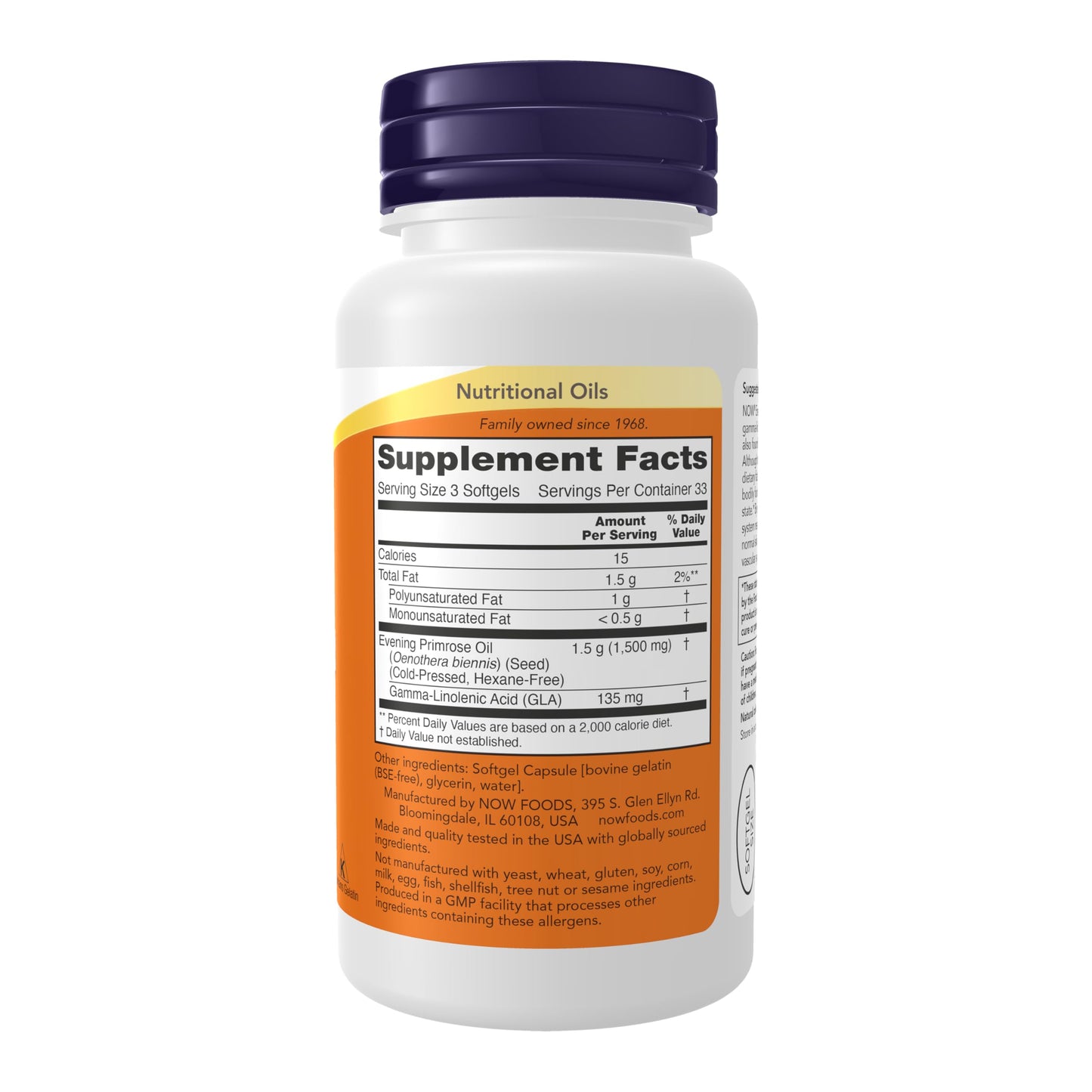 NOW Foods Evening Primrose Oil 500 mg with GLA - 100 Softgels