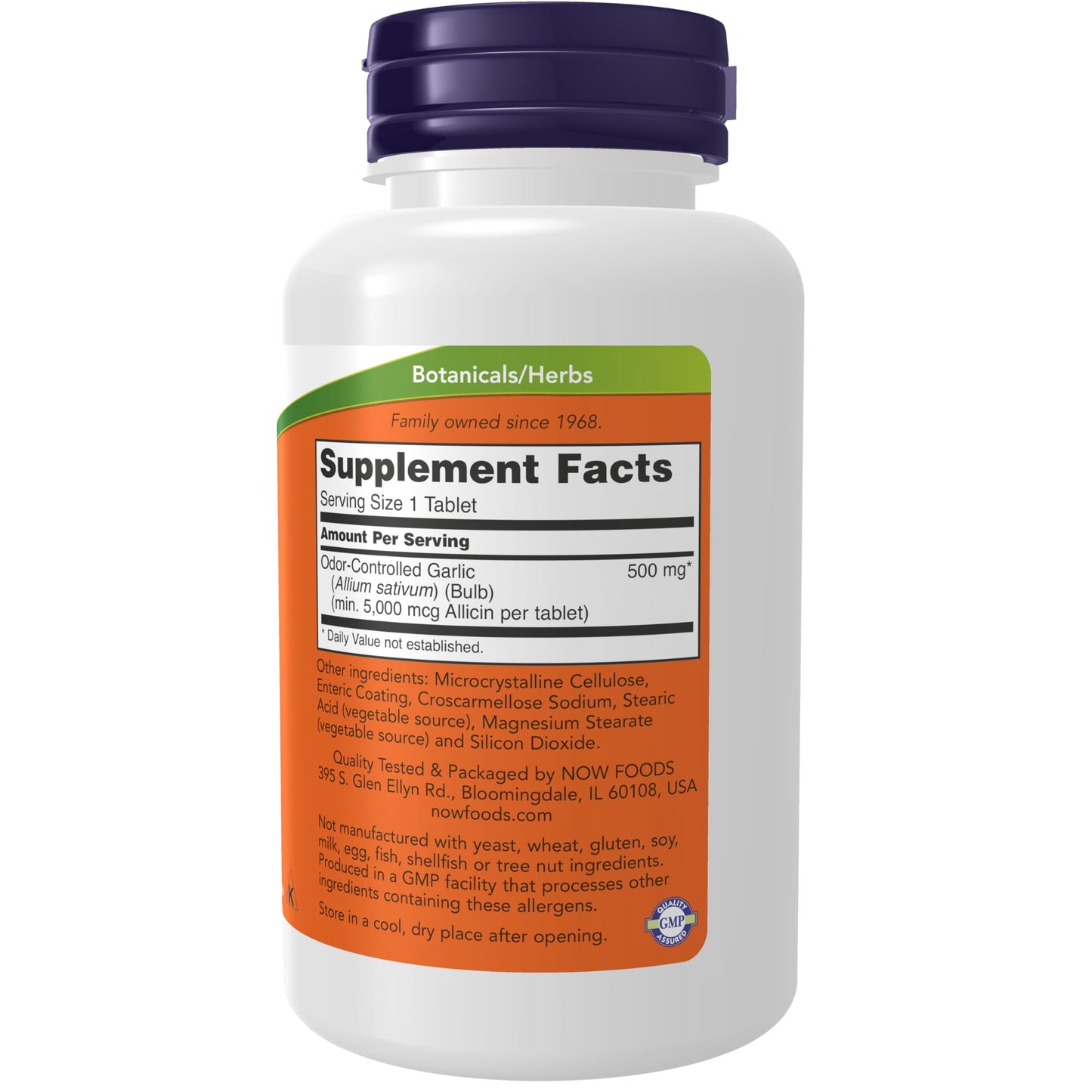 NOW Foods Garlic 5,000 mcg Enteric Coated | Odor-Controlled 90 Tablets
