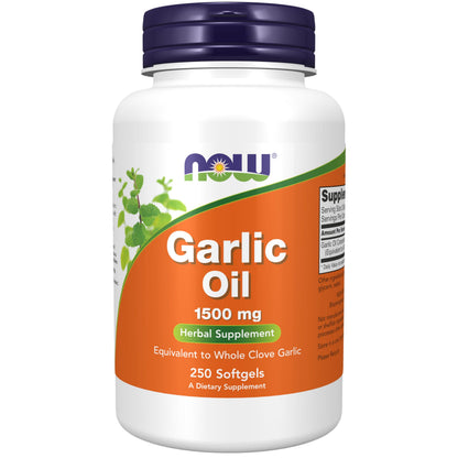NOW Foods Garlic Oil 1500 mg – 250 Softgels (Clove-Equivalent)