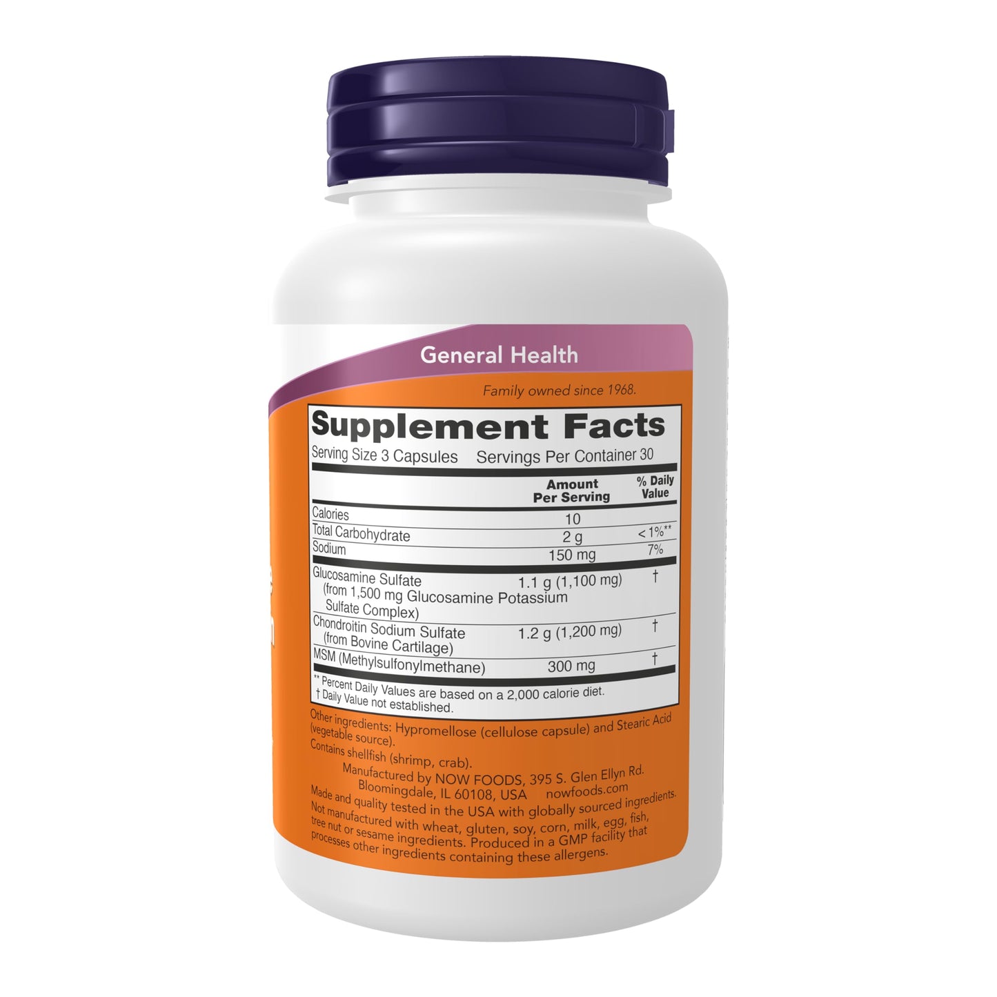 NOW Foods Glucosamine & Chondroitin with MSM – Joint Health, Mobility & Comfort, 90 Veg Capsules