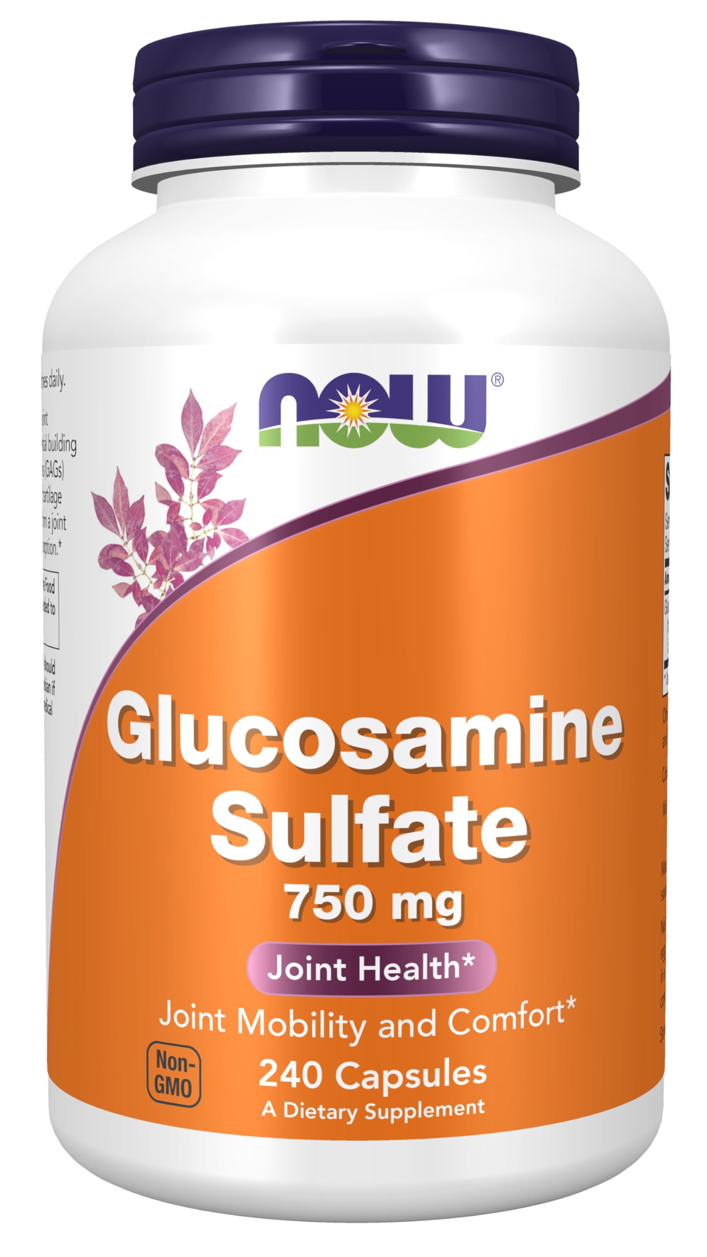 NOW Foods Glucosamine Sulfate 750 mg – 240 Veg Capsules | UL Dietary Supplement Certification | Joint Health