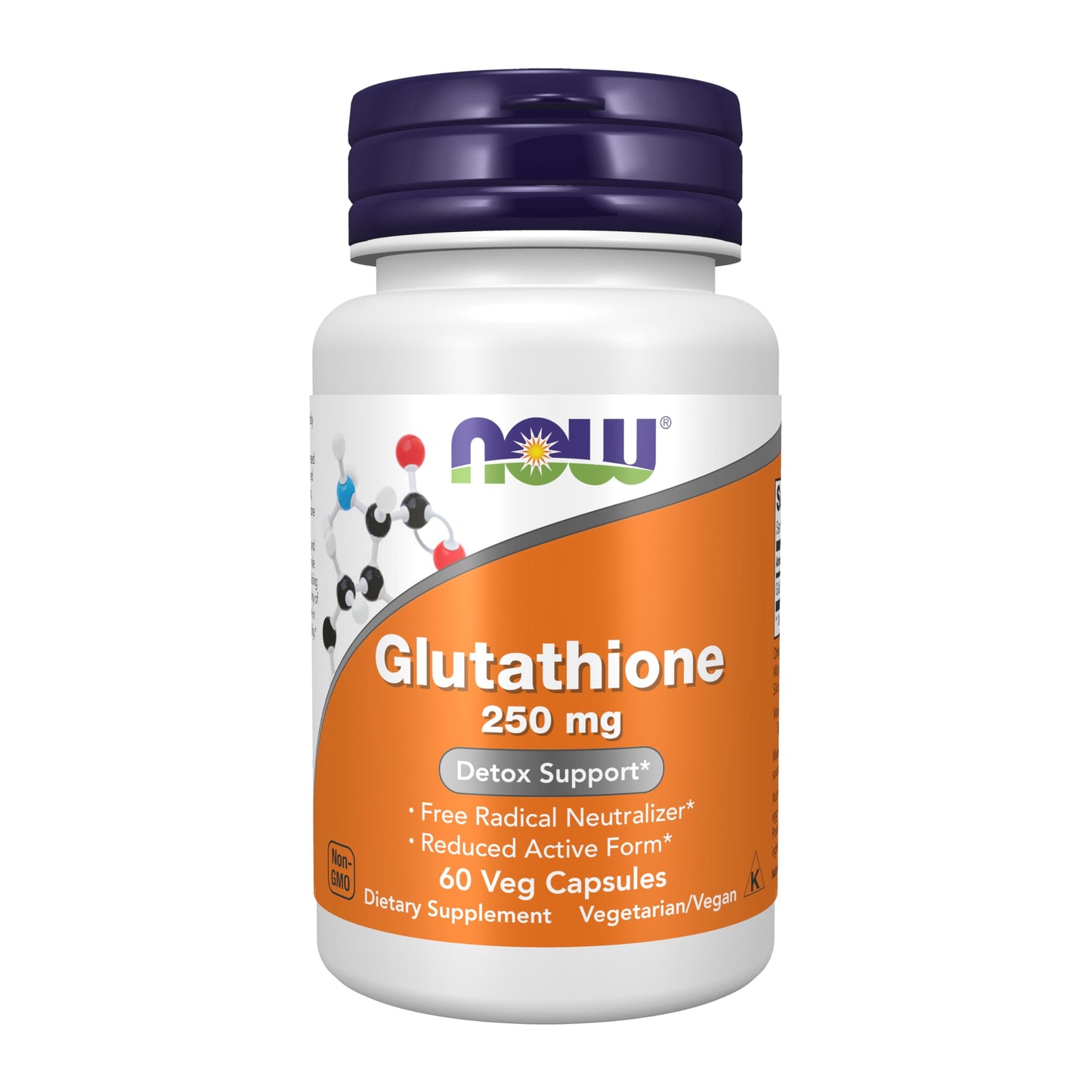 NOW Foods Glutathione 250 mg - Detox Support & Free Radical Protection - 60 Veg Capsules