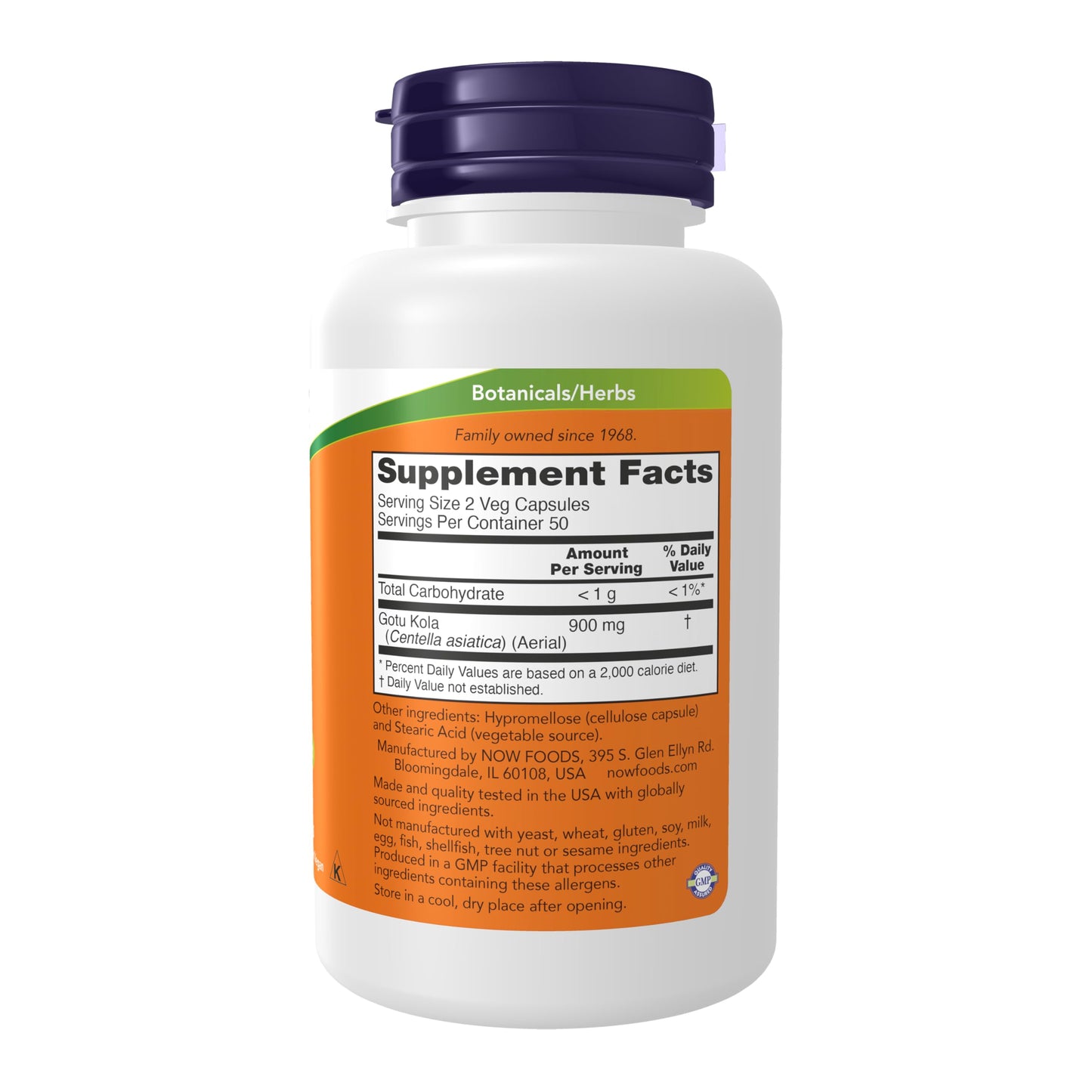 NOW Foods Gotu Kola 450 mg – 100 Veg Capsules | Herbal Supplement