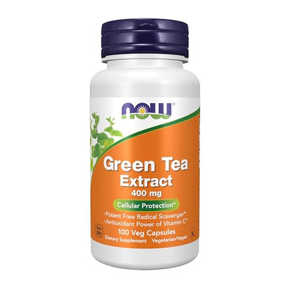NOW Foods Green Tea Extract 400 mg with Vitamin C – Cellular Protection, 100 Veg Capsules