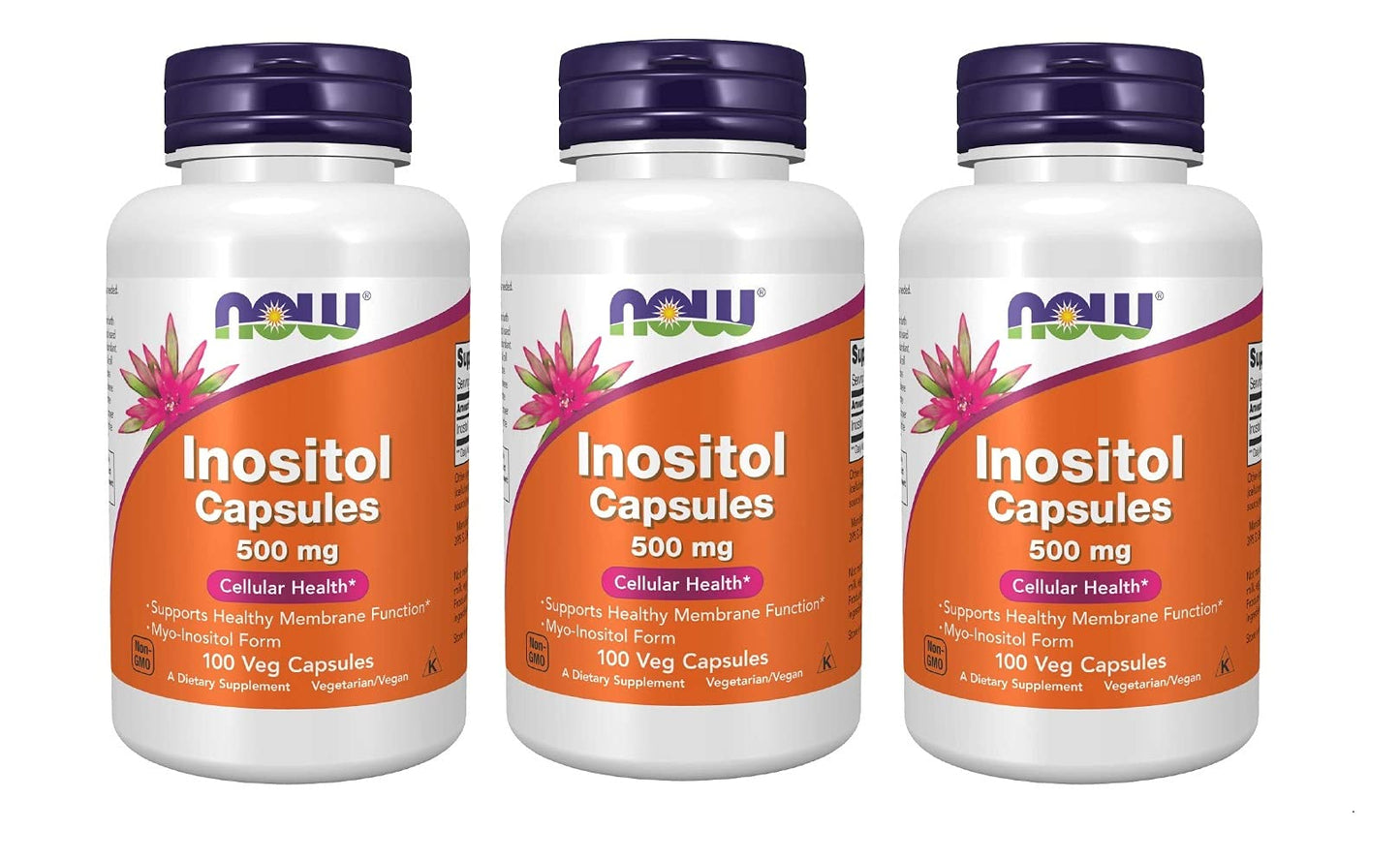 NOW Foods Inositol 500mg – 100 Capsules (Pack of 3)