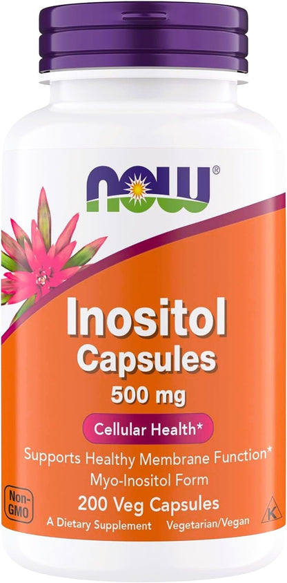 NOW Foods Inositol 500 mg – Myo-Inositol for Healthy Membranes & Cellular Health