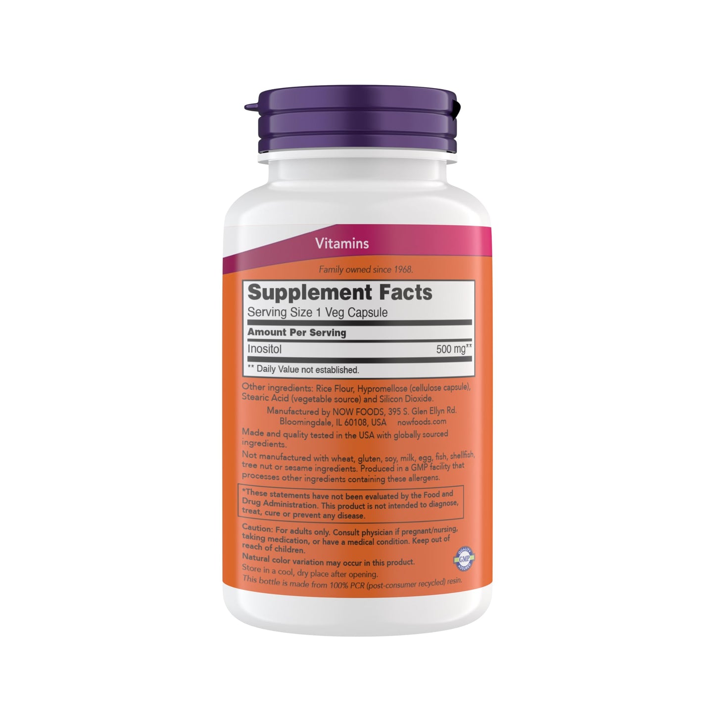 NOW Foods Inositol 500 mg – Myo-Inositol for Healthy Membranes & Cellular Health