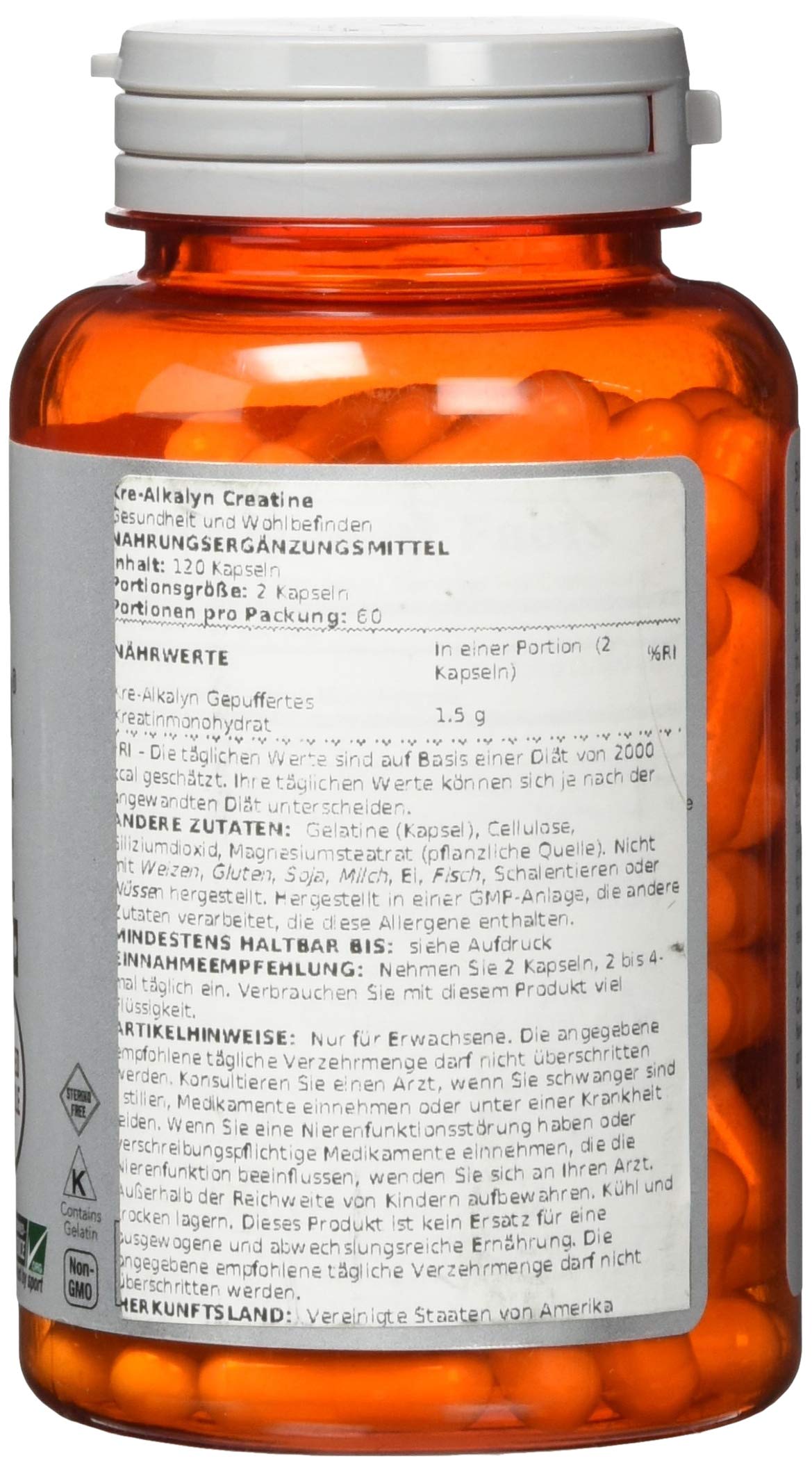 Now Foods Kre-Alkalyn Creatine - 120 Capsules | Patented pH-Stable Buffered Creatine
