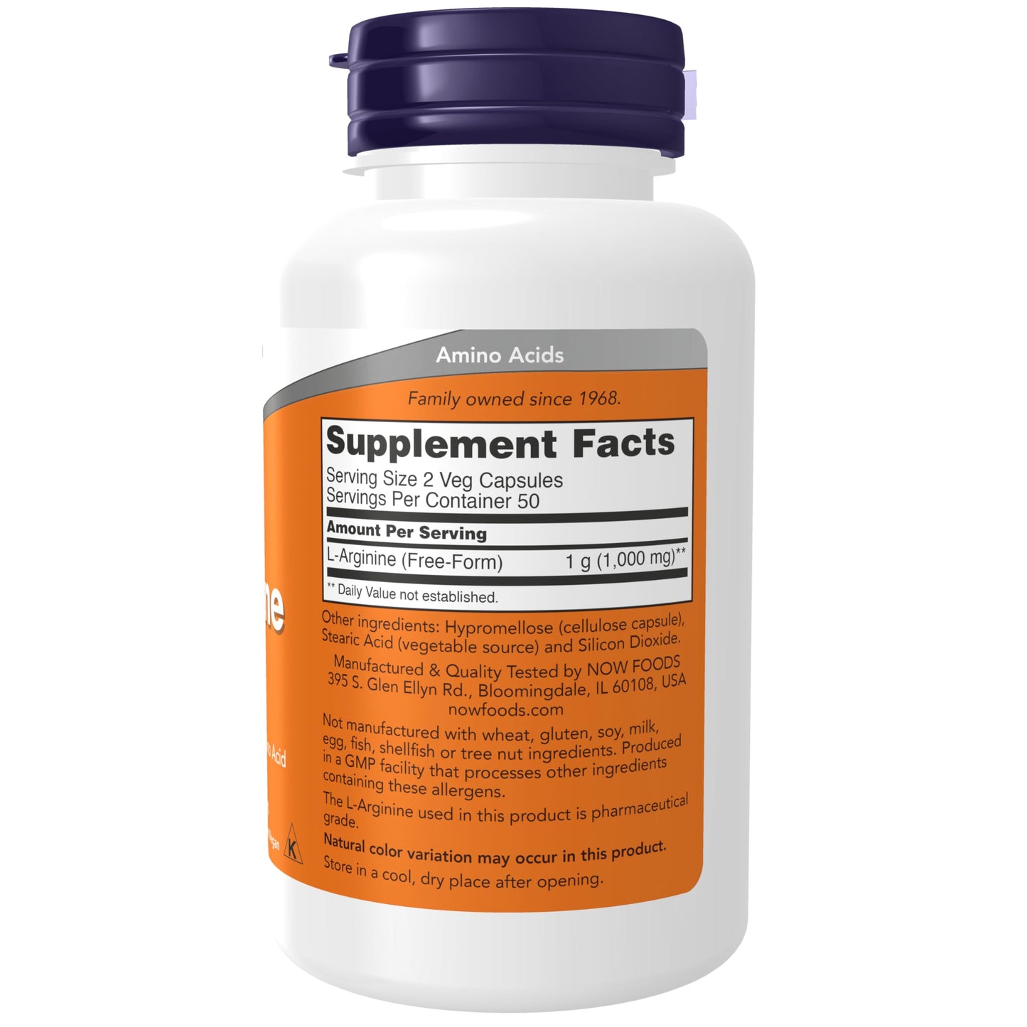 NOW Foods L-Arginine 500 mg – Nitric Oxide Precursor, 100 Veg Capsules
