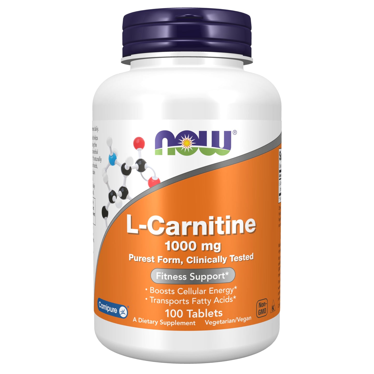 NOW Foods L-Carnitine 1,000 mg – Purest Form, Fitness Support, 100 Tablets