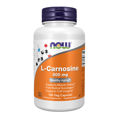 NOW Foods L-Carnosine 500 mg – Healthy Aging, 100 Veg Capsules