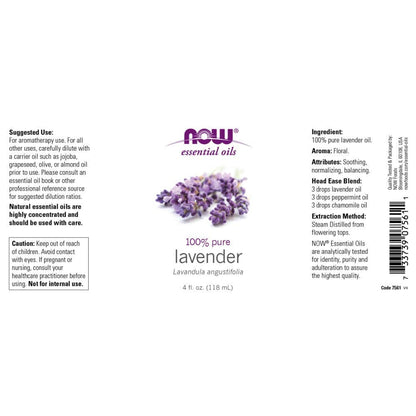 NOW Foods Lavender Oil 4 Fl Oz (2 Pack) | Pure Essential Oil for Aromatherapy