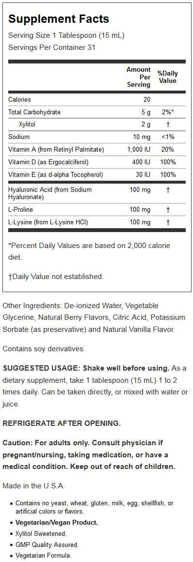 Now Foods Liquid Hyaluronic Acid 100 mg – 16 oz