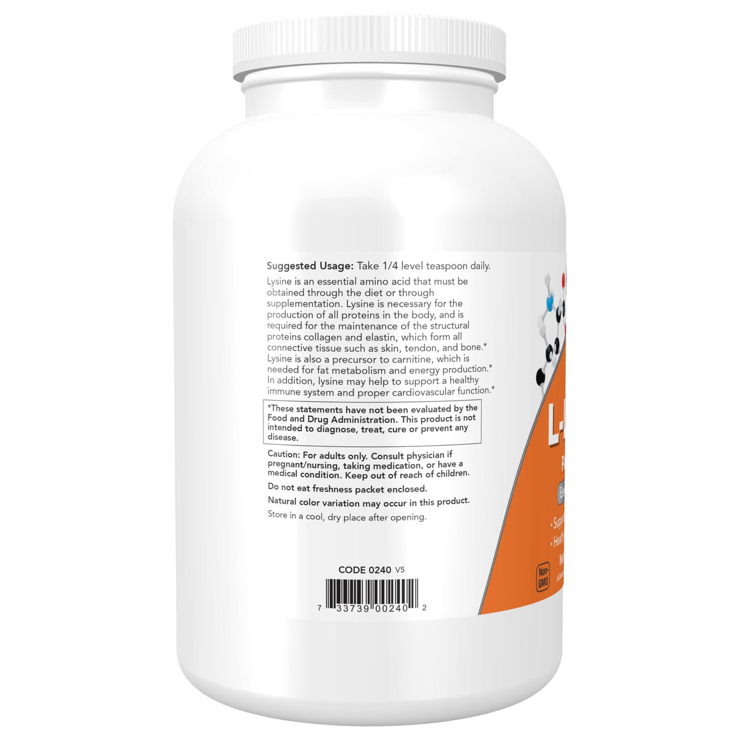 NOW Foods L-Lysine (L-Lysine Hydrochloride) Powder 1 lb – Supports Collagen Synthesis