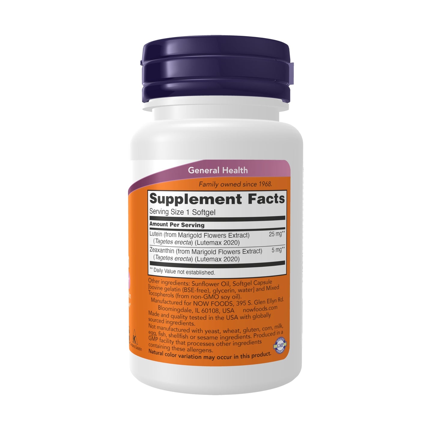 NOW Foods Lutein & Zeaxanthin 25/5 mg, 60 Softgels | Blue Light Protection
