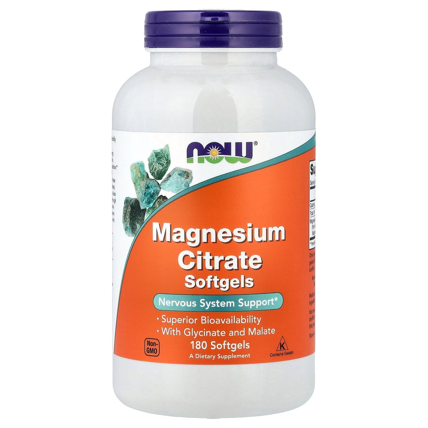 NOW Foods Magnesium Citrate, 180 Softgels