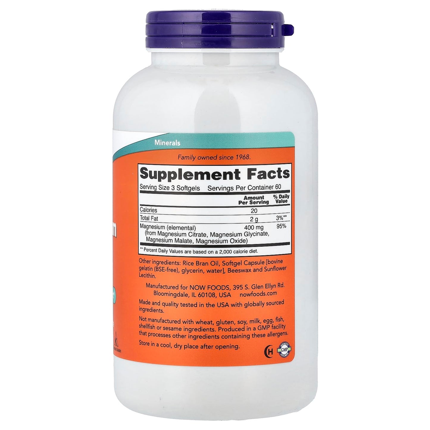 NOW Foods Magnesium Citrate, 180 Softgels
