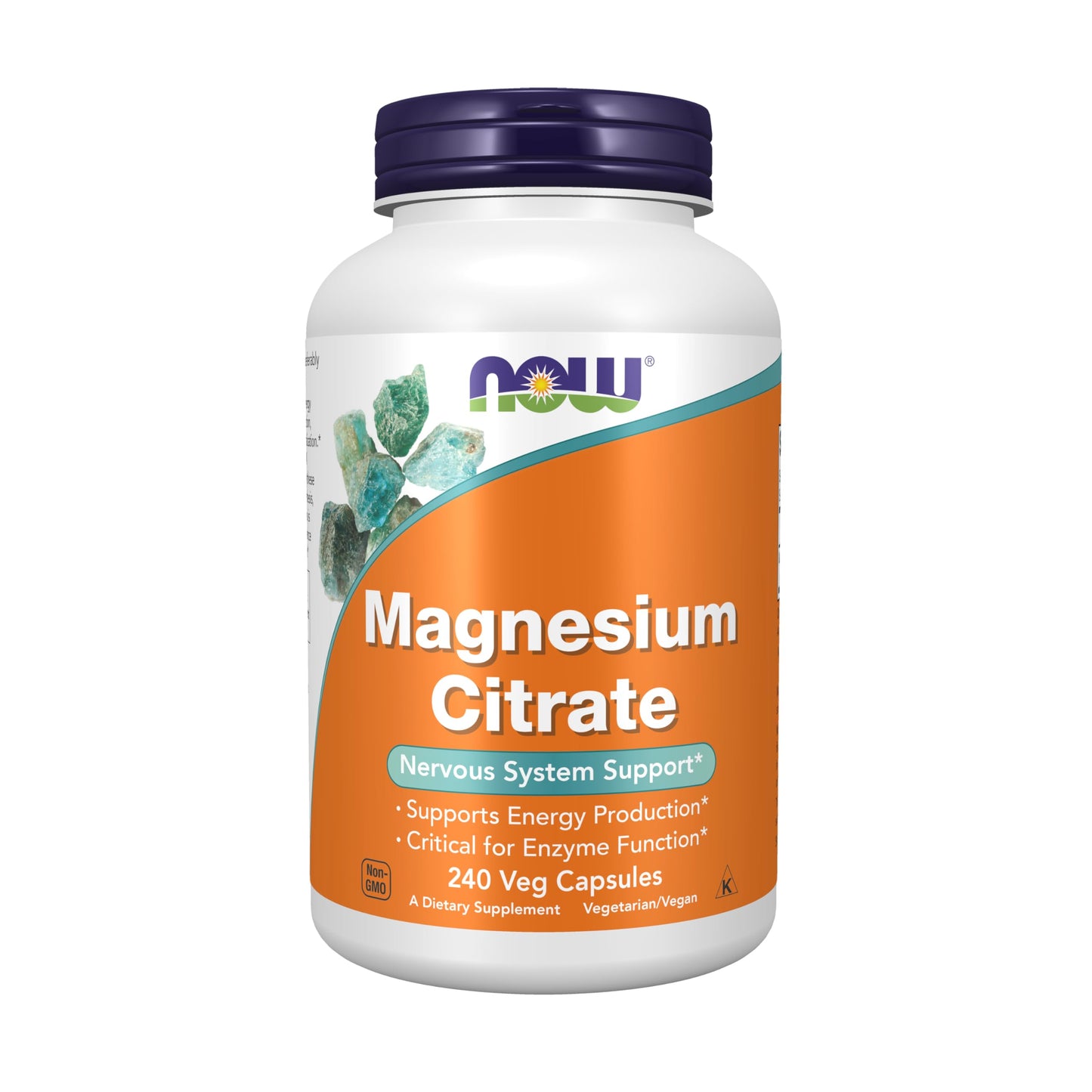 NOW Foods Magnesium Citrate Supplement – Enzyme Function & Nervous System Support | 240 Veg Capsules