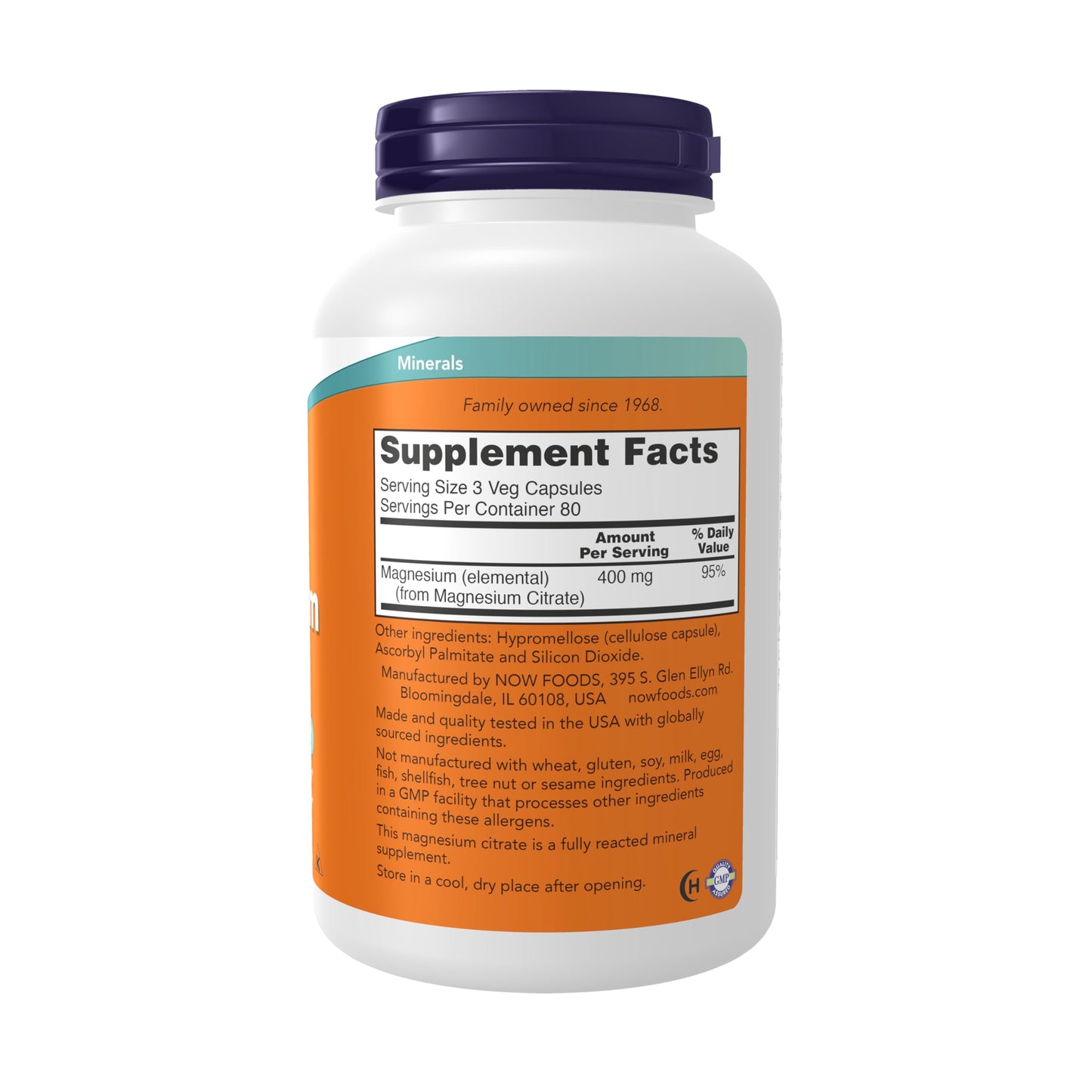 NOW Foods Magnesium Citrate Supplement – Enzyme Function & Nervous System Support | 240 Veg Capsules