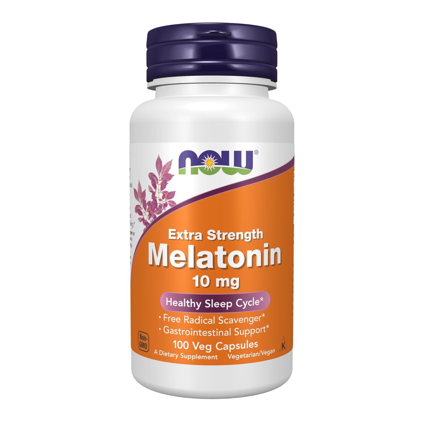 NOW Foods Melatonin 10 mg Extra Strength – Free Radical Scavenger, Healthy Sleep Cycle, 100 Veg Capsules