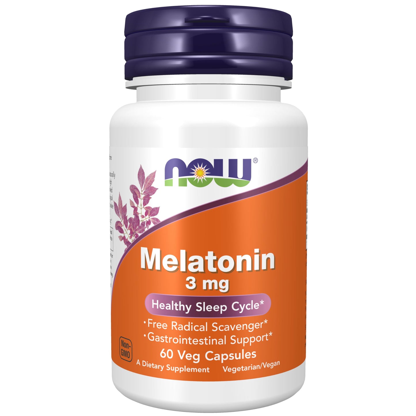 NOW Foods Melatonin 3 mg – 60 Veg Capsules | Free Radical Scavenger & Sleep Support