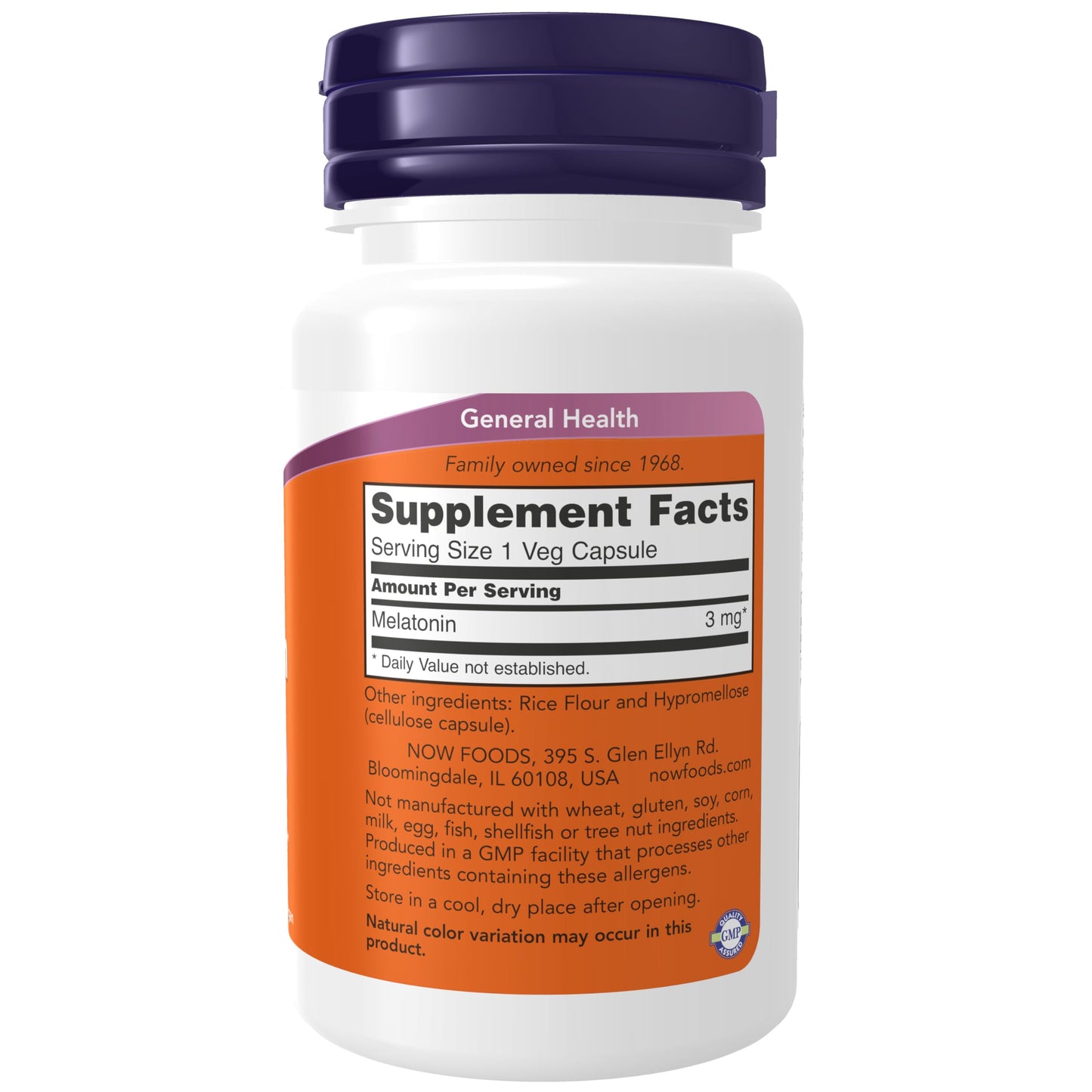 NOW Foods Melatonin 3 mg – 60 Veg Capsules | Free Radical Scavenger & Sleep Support