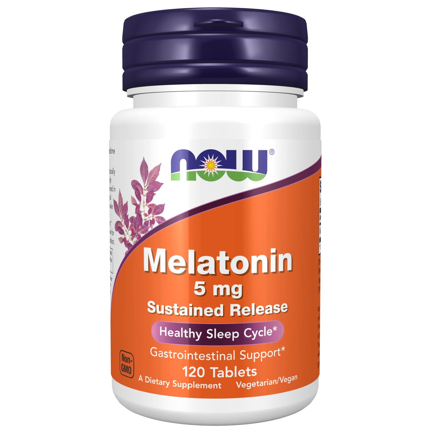 NOW Foods Melatonin 5 mg – Sustained Release (4-Hour) | 120 Tablets