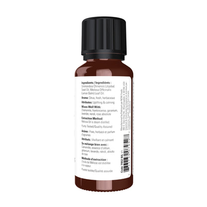 NOW Foods Melissa Oil Blend (Lemon Balm) – Essential Oil, 1 fl oz
