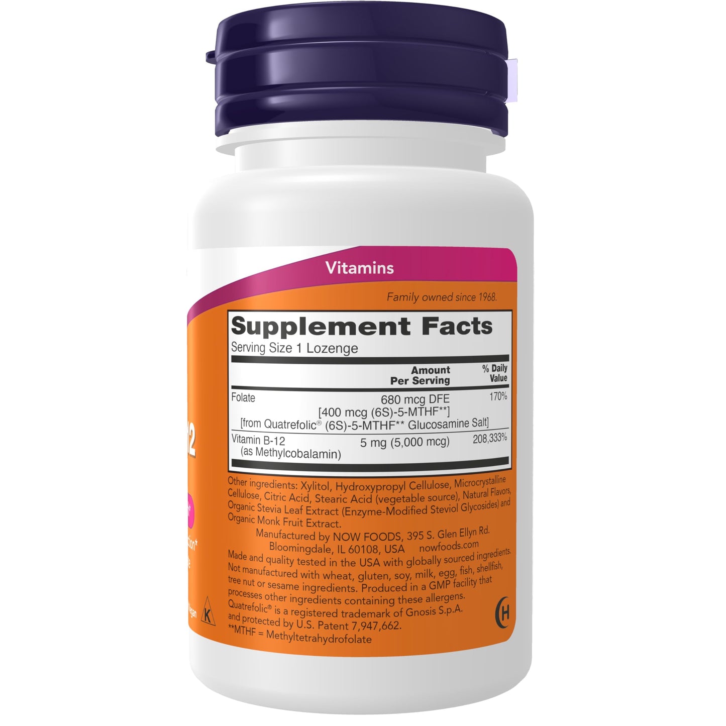 NOW Foods Methyl B-12 (Methylcobalamin) 5,000 mcg – 120 Lozenges | Nervous System Support