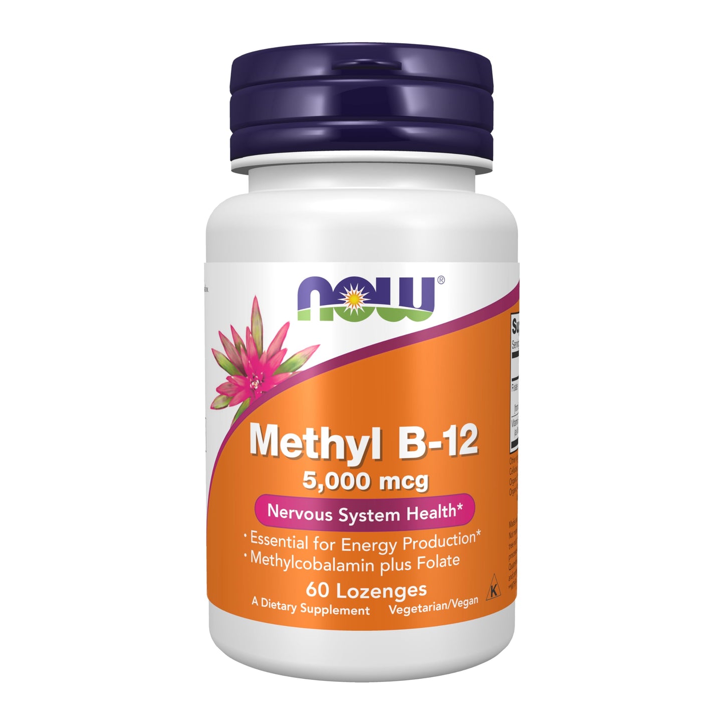 NOW Foods Methyl B-12 (Methylcobalamin) 5,000 mcg – Nervous System Health*, 60 Lozenges