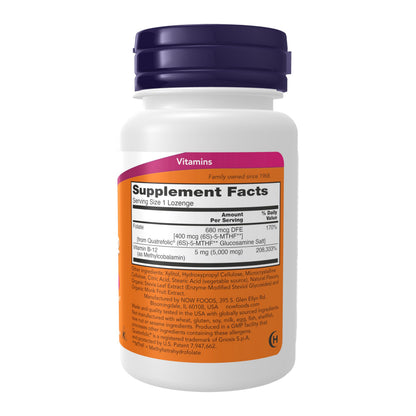 NOW Foods Methyl B-12 (Methylcobalamin) 5,000 mcg – Nervous System Health*, 60 Lozenges
