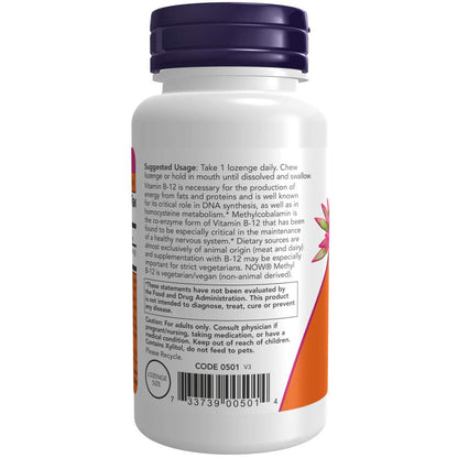 NOW Foods Methyl B-12 10000 mcg Lozenges – Vegan, Pack of 2 (120 Lozenges)