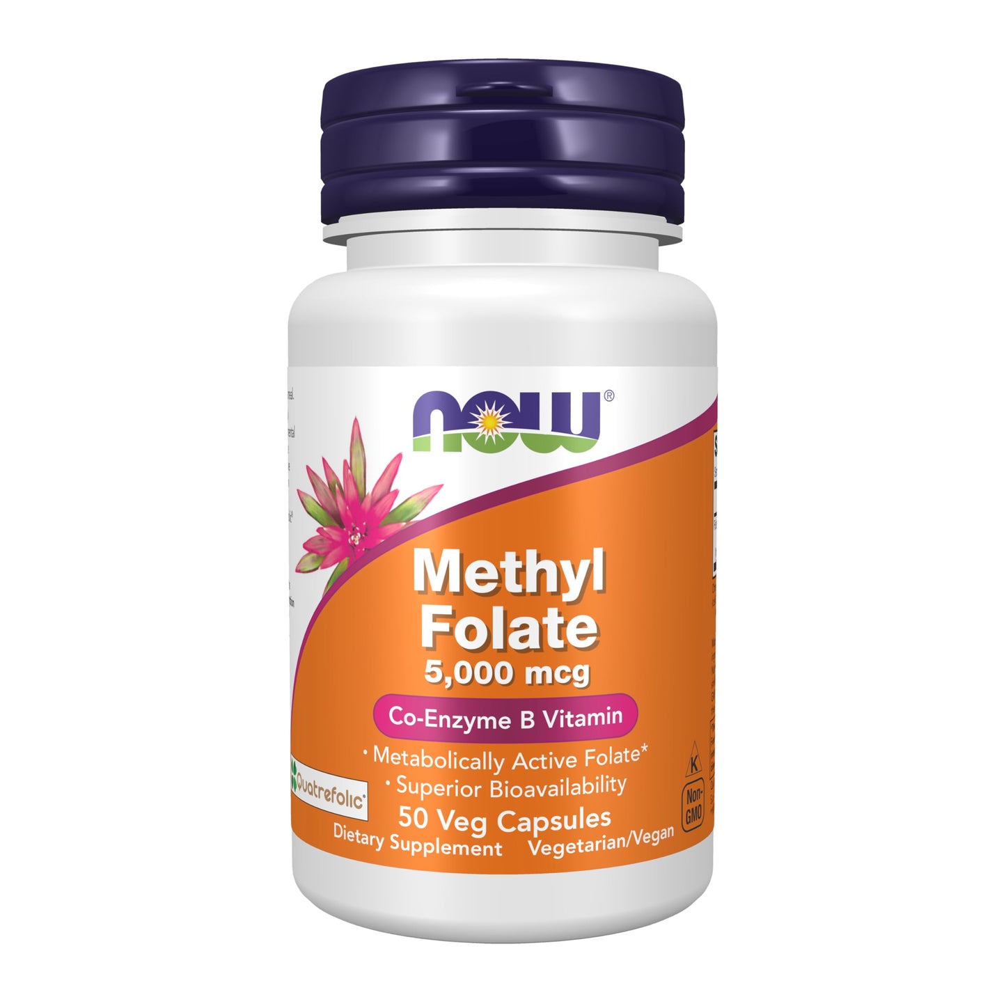 NOW Foods Methyl Folate 5000 mcg – Superior Bioavailability, 50 Veg Capsules
