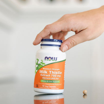NOW Foods Milk Thistle Extract 750 mg Silymarin (600 mg) – Maximum Strength | 90 Veg Capsules