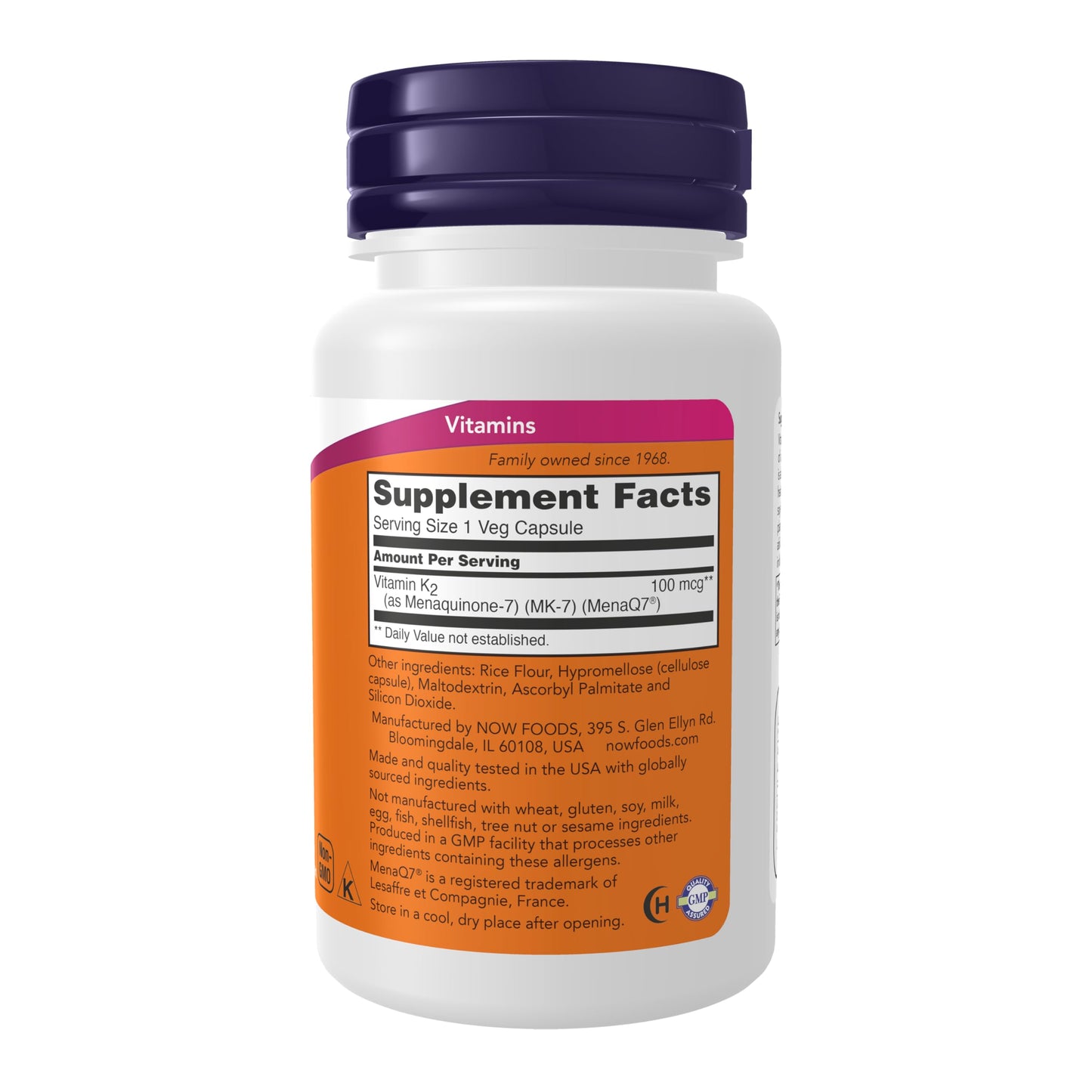 NOW Foods MK-7 Vitamin K-2 100 mcg Veg Capsules – Cardio & Bone Health
