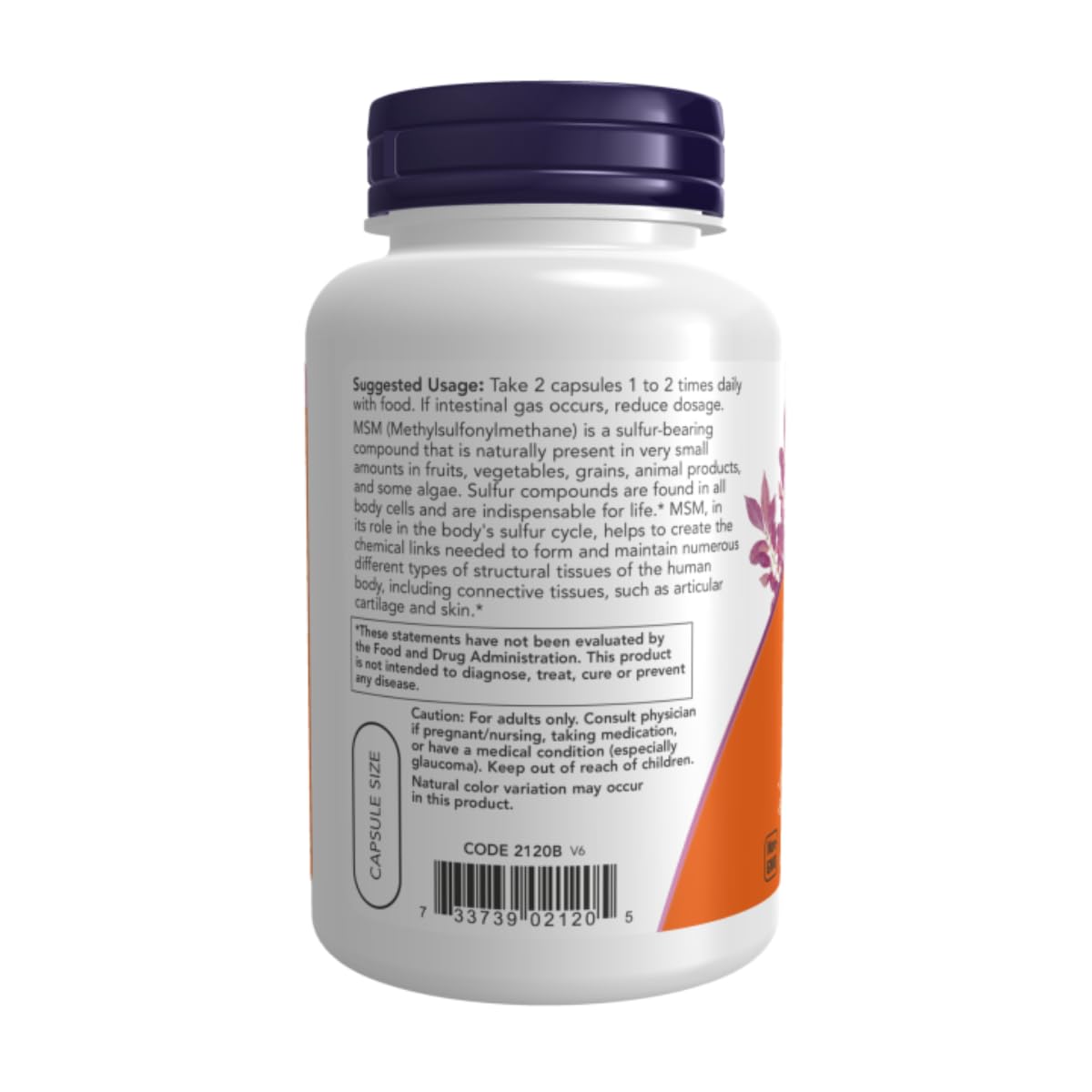 Now Foods MSM 1000mg, 120 Capsules – Supports Connective Tissue & Healthy Cartilage