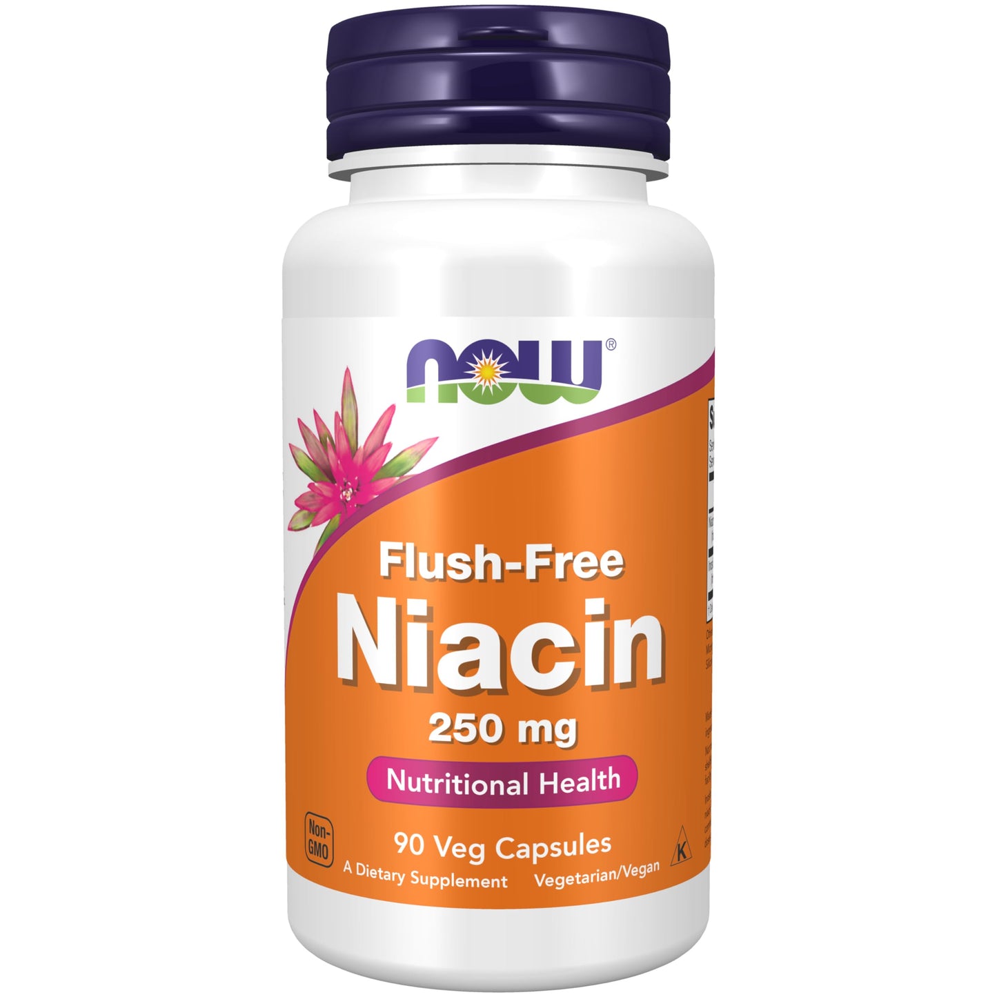 NOW Foods Niacin 250 mg Flush-Free (Vitamin B-3) - 90 Veg Capsules