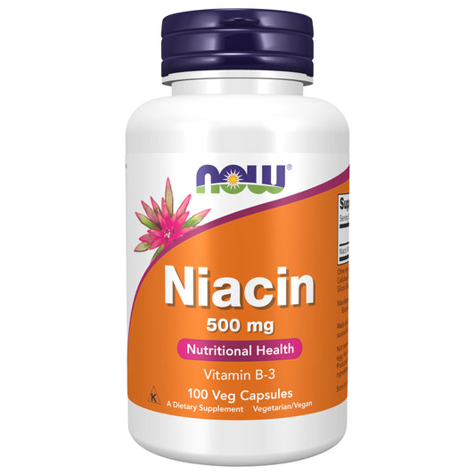 NOW Foods Niacin 500 mg (Vitamin B-3) – Essential B-Group Vitamin, 100 Capsules BritishVita | Premium UK Vitamins & Wellness Supplements