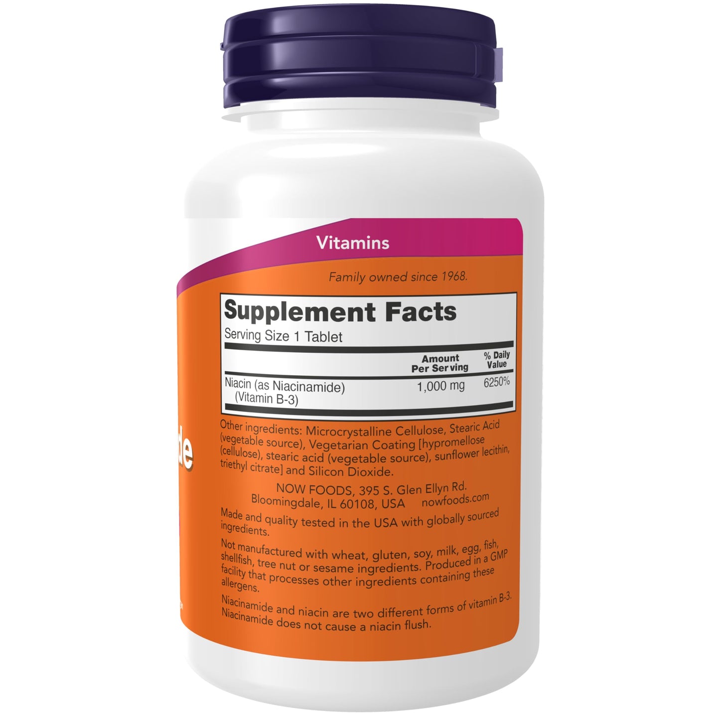 NOW Foods Niacinamide 1000 mg Vitamin B-3 – Energy Production* (90 Tablets)