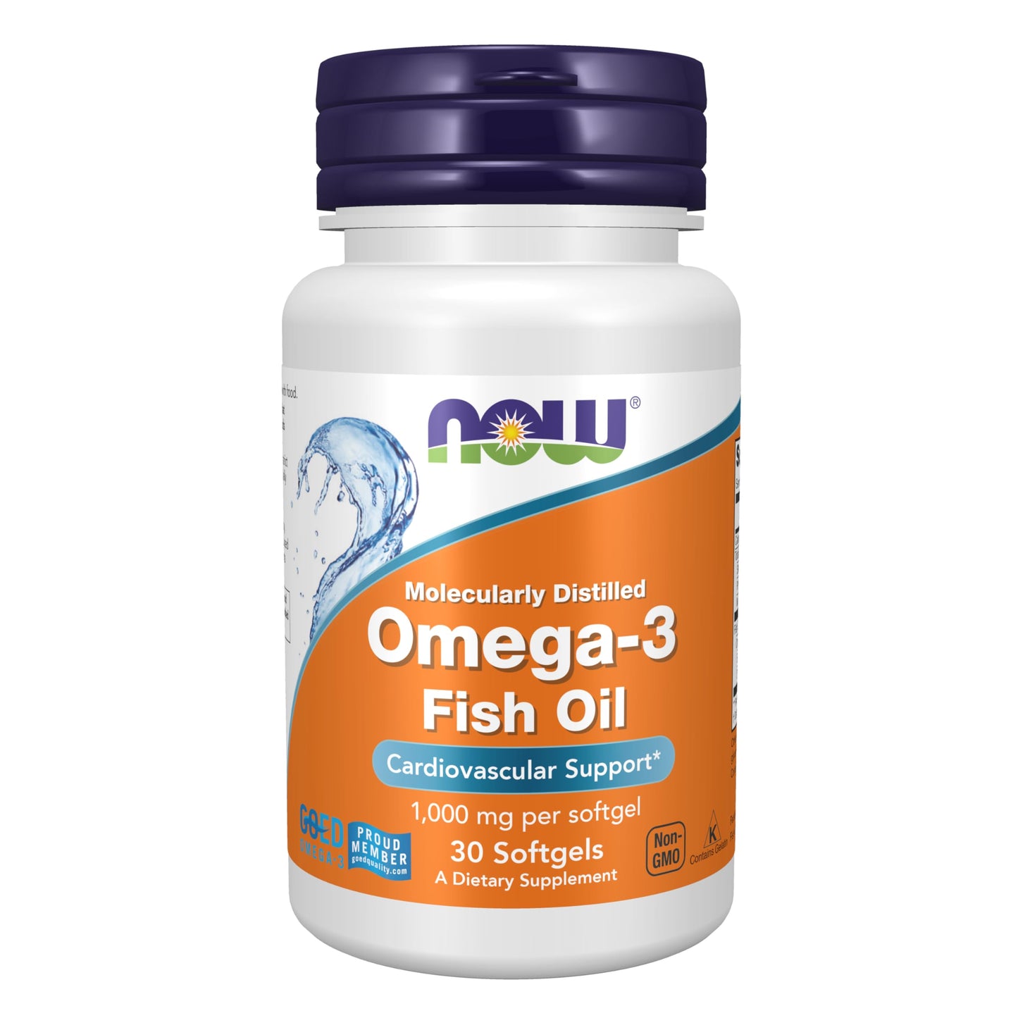 NOW Foods Omega-3 180 EPA/120 DHA - Molecular Distilled, Cardiovascular Support - 30 Softgels