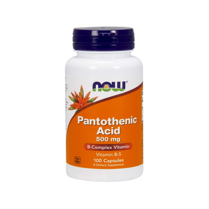 NOW Foods Pantothenic Acid 500mg – 100 Capsules (Pack of 2) | Vitamin B5 Supplement