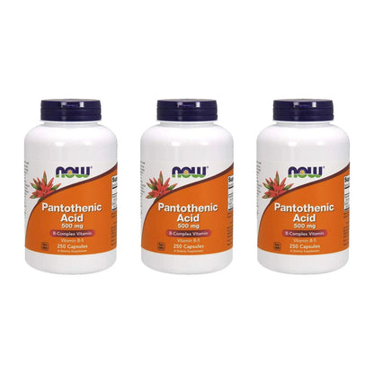 NOW Foods Pantothenic Acid 500 mg – 250 Capsules (3 Pack) BritishVita | Premium UK Vitamins & Wellness Supplements