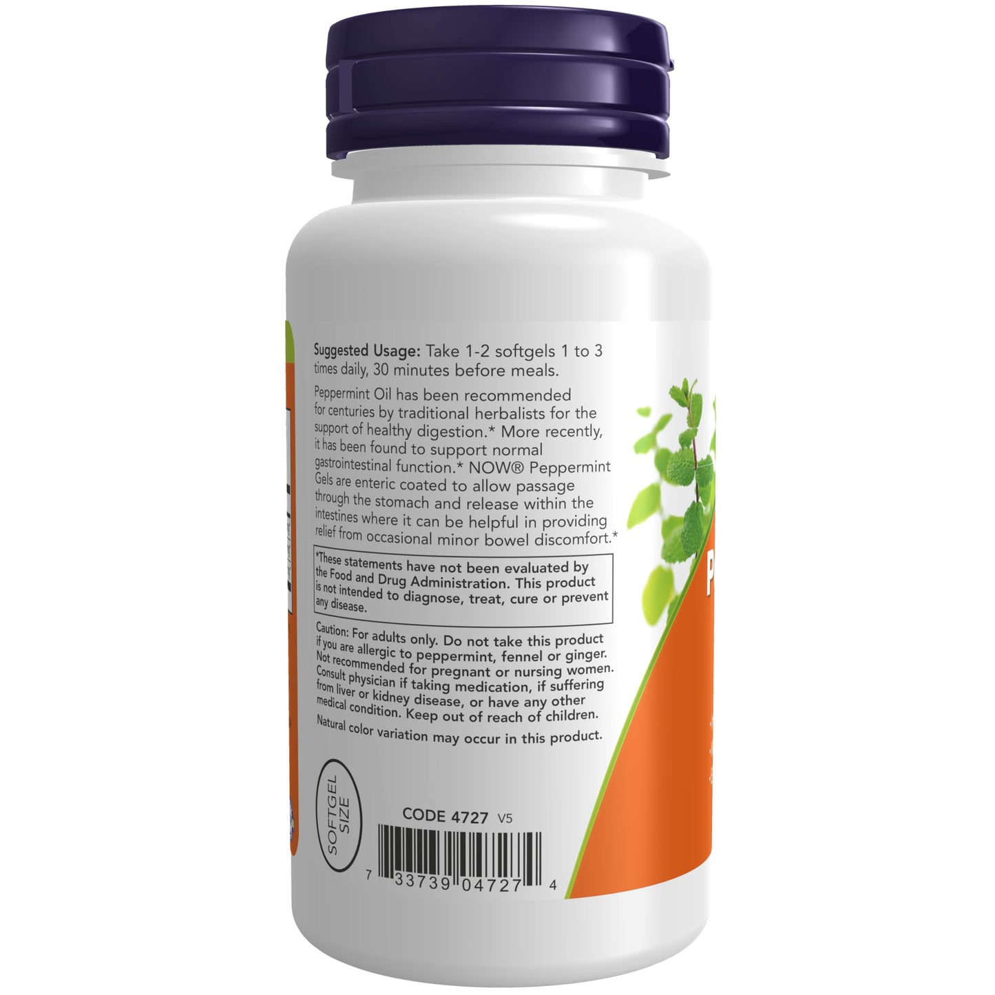 NOW Foods Peppermint Gels with Ginger & Fennel – Enteric Coated, Digestive Support, 90 Softgels