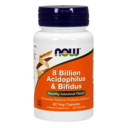8 Billion Acidophilus & Bifidus 8 Billion CFU 60 Veg Capsules - Now Foods